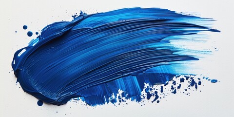 A blue brush stroke on a white background