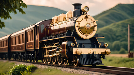 Naklejka premium old steam train