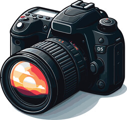 digital slr camera with lens