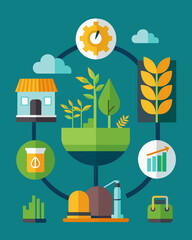 Implementing quotas on production for farmers to prevent an excess of crops that would lead to lowered prices.. Vector illustration