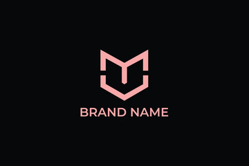 Fototapeta premium monogram letters MC logo design, Letter design CM or MC in hexagonal brand logo, letter mc with hexagon logo design, CM logo letter design, MC logo, 