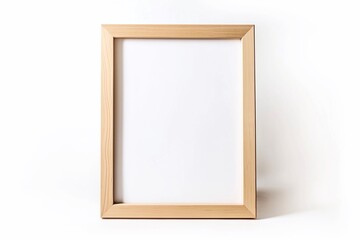 wooden frame empty modern design, isolated on white background 