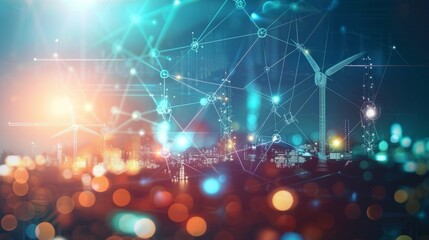 Fototapeta premium Clean energy concept with digital graphics