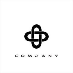 Symmetrical and elegant abstract logo in black