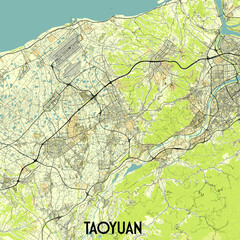 Taoyuan, Taiwan map poster art