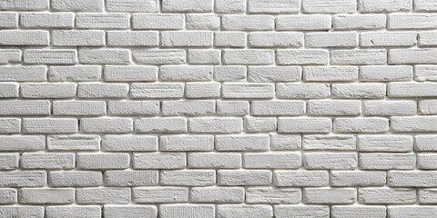 Naklejka premium White painted old brick Wall panoramic background