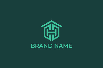 letter h and home logo design, Initial letter H home house logo design, Letter H LH HL in vector for Real Estate , Property and Construction Logo design, initials letter ch logo home design