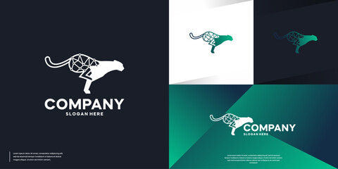 cheetah tech logo, connection speed, security network, logo design template. © dhulpikir