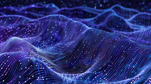 Tech-inspired wave pattern with binary code integration