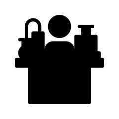Obraz premium Lab research facility icon. with a soild style. Suitable for use on websites, UI and mobile apps.