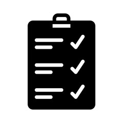 Paper task icon. with a soild style. Suitable for use on websites, UI and mobile apps.