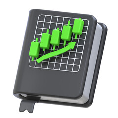 3d icon Trading Book, 3d illustration, 3d element, 3d rendering.