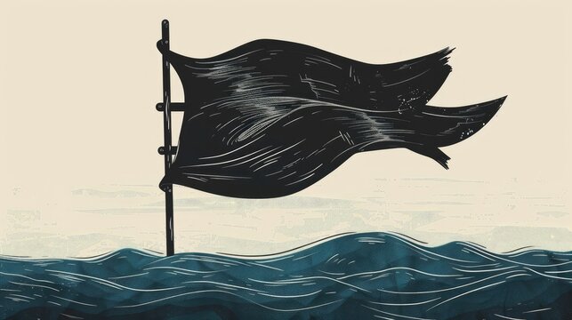 Icon of a black burgee flag