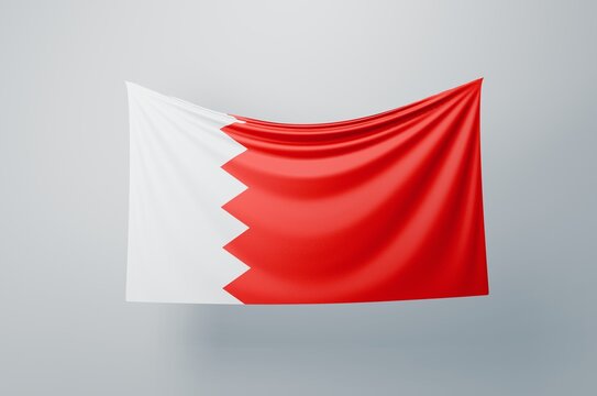 Bahrain Flag Waving Proudly. 3D Flag Banner Illustration image.