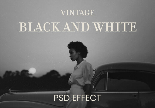 Black And White Vintage Filter Photo Effect With Generative AI