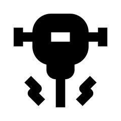 jackhammer glyph black icon