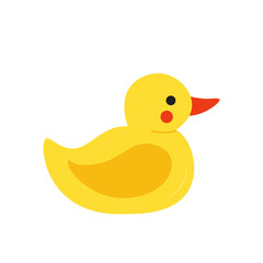 Vector picture of yellow rubber duck isolated on white background.