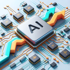 AI semiconductor stock price rises.Generative AI