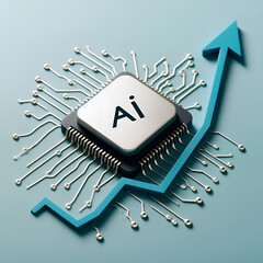 AI semiconductor stock price rises.Generative AI