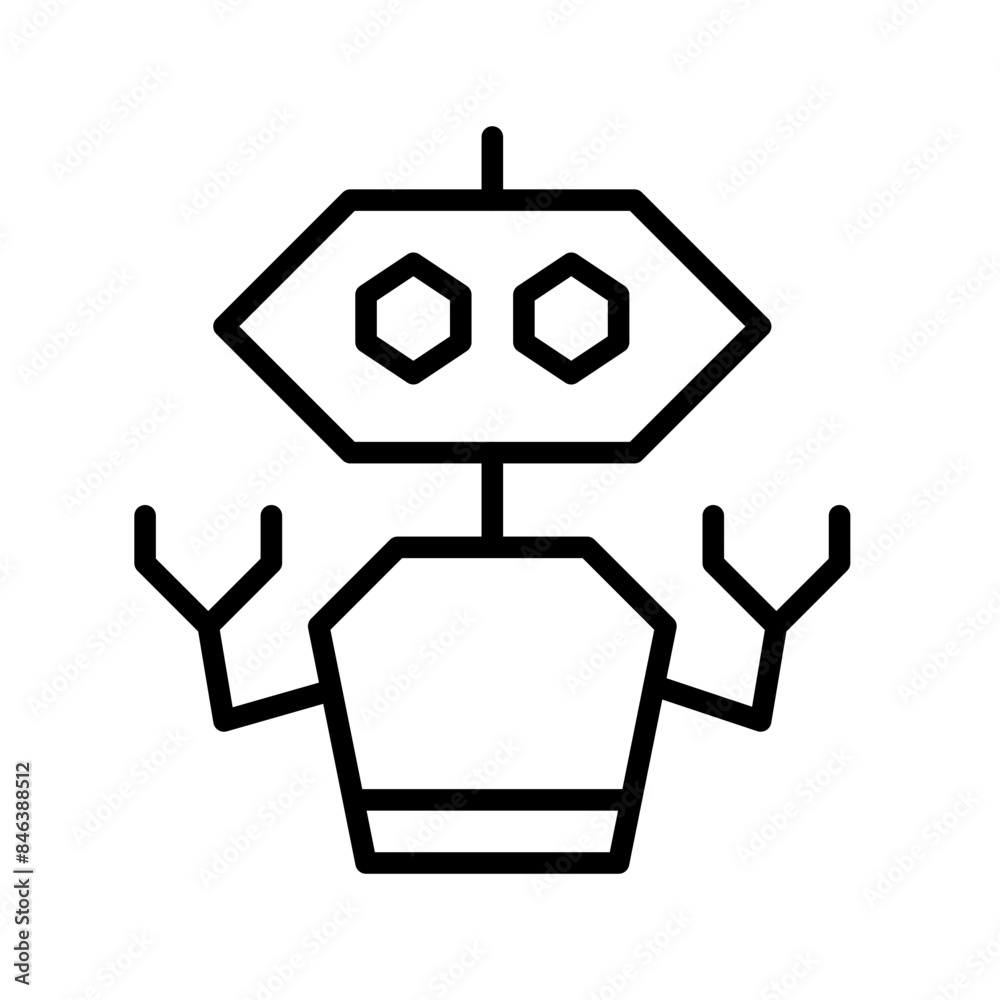 Poster robot icon perfect for technology and automation illustrations
