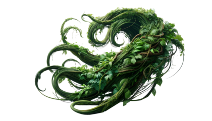 jungle vines isolated on transparent or white background