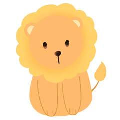 a cartoon lion sitting on a transparent background