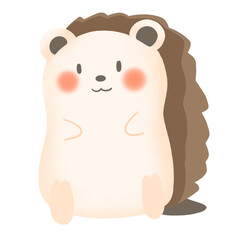 a hedgehog with a pink nose and brown eyes