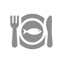 Sea food restaurant vector icon. Seafood, fish meal symbol.
