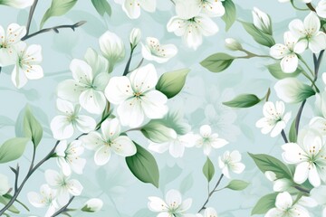 A seamless floral pattern with delicate blossoms, perfect for spring 