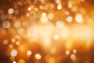 Obraz premium Soft bokeh effect with warm golden lights, perfect for festive themes 