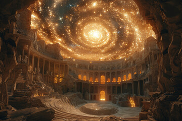 Obraz premium An ancient city layout that mirrors the constellations. Concept of architectural design and cosmic influence. Generative Ai.