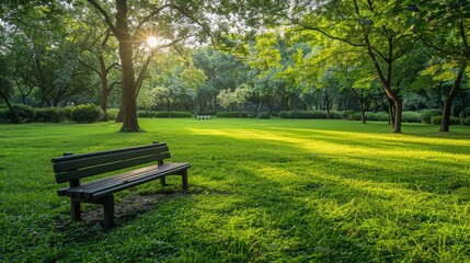Fototapeta premium Green and Comfortable City Park