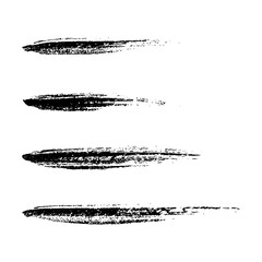 Set of Vector Brush Strokes. Grunge Style Design Elements with Dirty Distress Textures and Ink Splatters