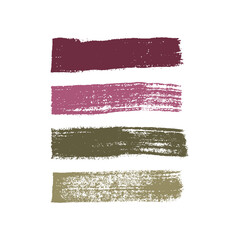 Set of Hand Painted Vector Strokes. Grunge Style Imitating Pastel or Chalk