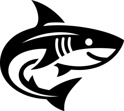 recommend clip art: Minimalist Shark and Crossbill Emblem
