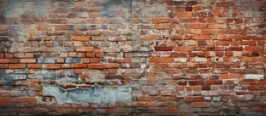 A backdrop of an old brick wall with plenty of space for inserting images. copy space available