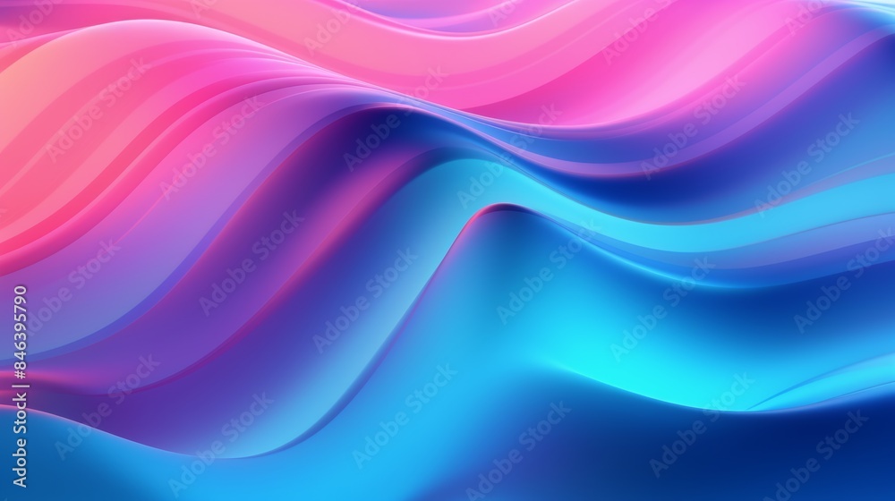 Poster an abstract flowing neon wave background in a surreal style, with dreamlike imagery and distorted pe