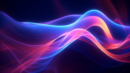 Obraz premium An mesmerizing abstract flowing neon wave background in a retro 80s style,
