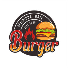 burger hamburger vector logo template design premium graphic illustrations in modern style