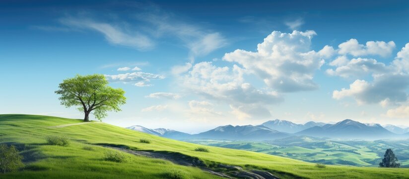 A stunning natural scenery in a picturesque setting with plenty of copy space image