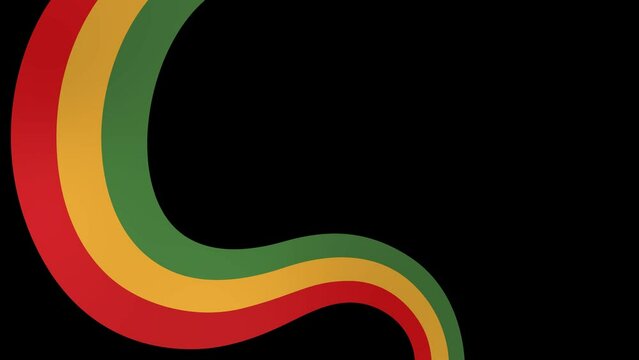 Juneteenth freedom day ribbon animation on transparent background