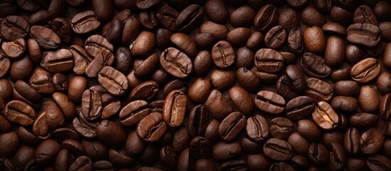 A background of copy space image showcasing roasted coffee beans