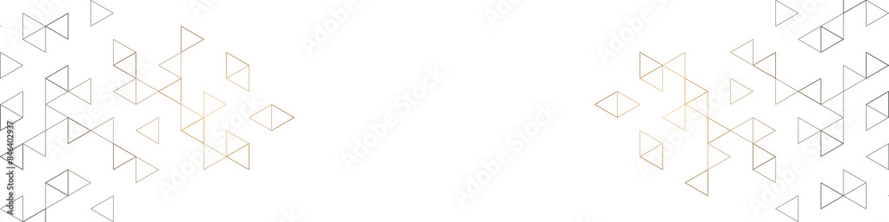 Wall mural graphic design element for web page or banner with a geometric pattern of triangle shapes