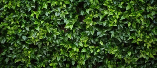 A natural wall made of green leaves acts as a backdrop adding texture to the image s copy space