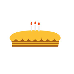 birthday cake flat icon happy birthday