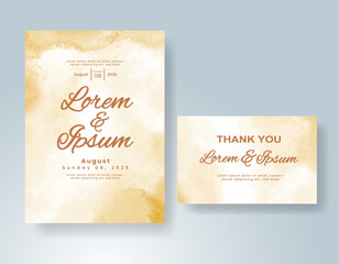 Wedding invitation with abstract watercolor background