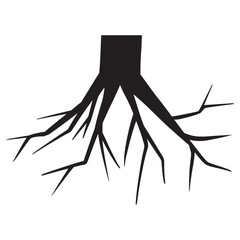 Doodle sketch style of tree root vector illustration for concept design.