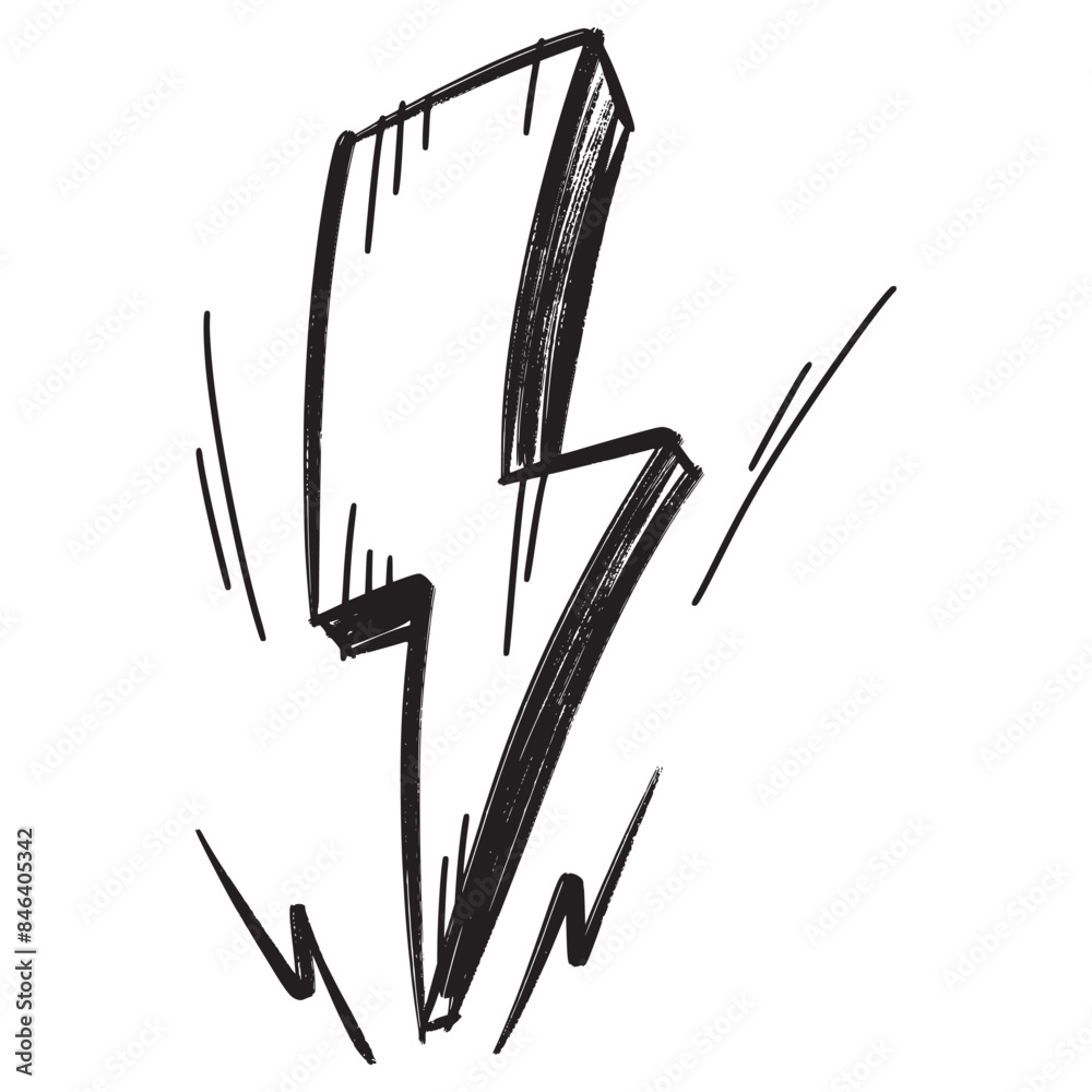 Wall mural doodle sketch style of electric lightning bolt symbol vector illustration for concept design.