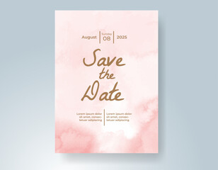 Wedding invitation with abstract watercolor background