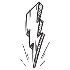 Doodle sketch style of electric lightning bolt symbol vector illustration for concept design.